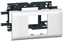 Суппорт с рамкой Legrand Mosaic 2 мод. для кабель-канала DLP с крышкой 65мм белый картинка